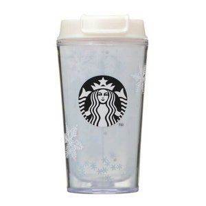 New Starbucks Holiday Christmas Snow Flake Tumbler Silver Glitter Confetti 12oz
